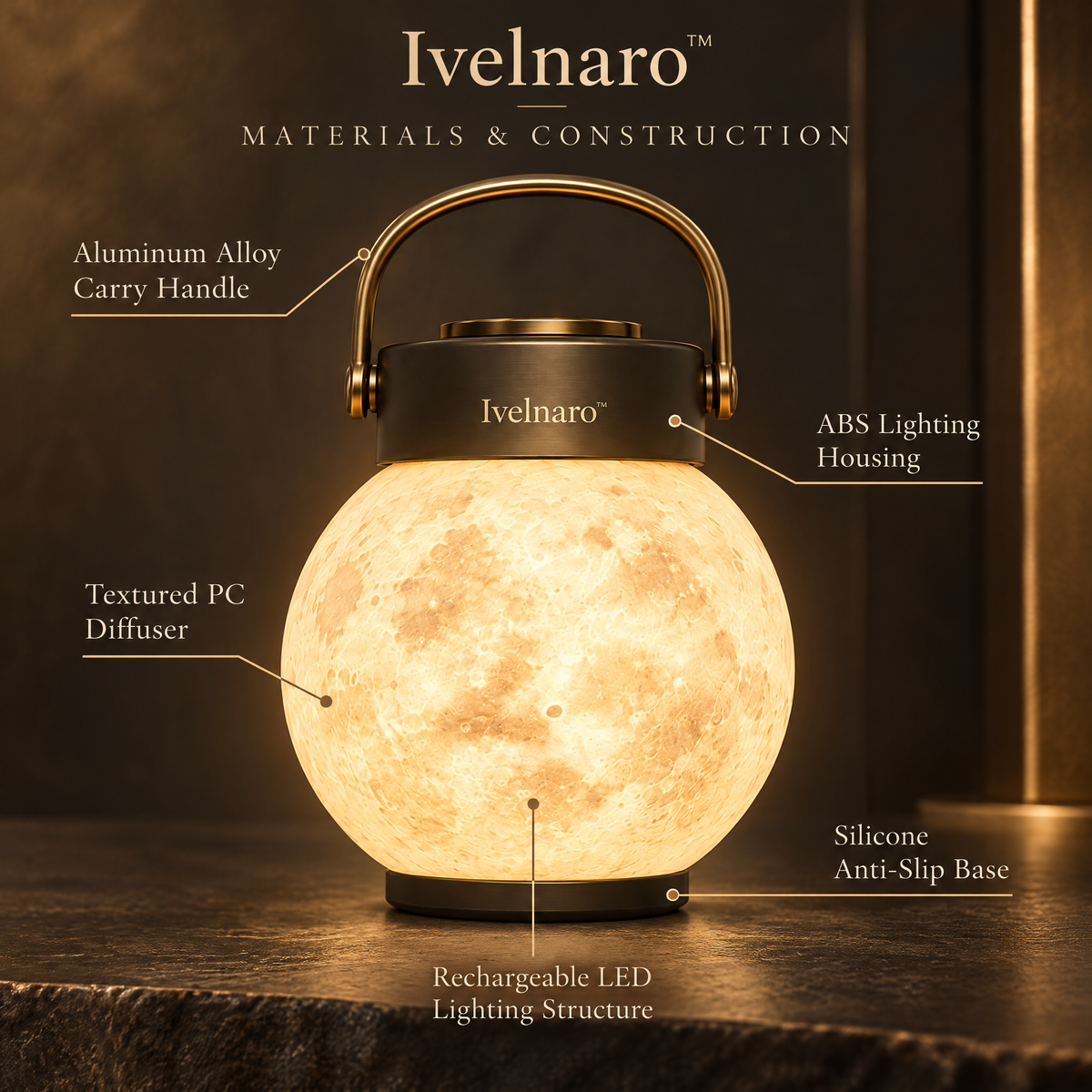 Ivelnaro™ LunaCamp Orb Ambient Lantern
