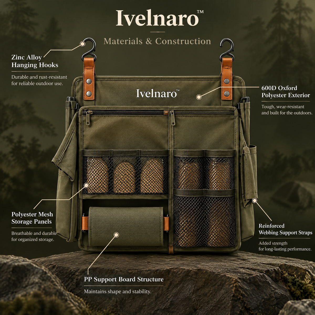 Ivelnaro™ FieldKitchen Hanging Camp Organizer