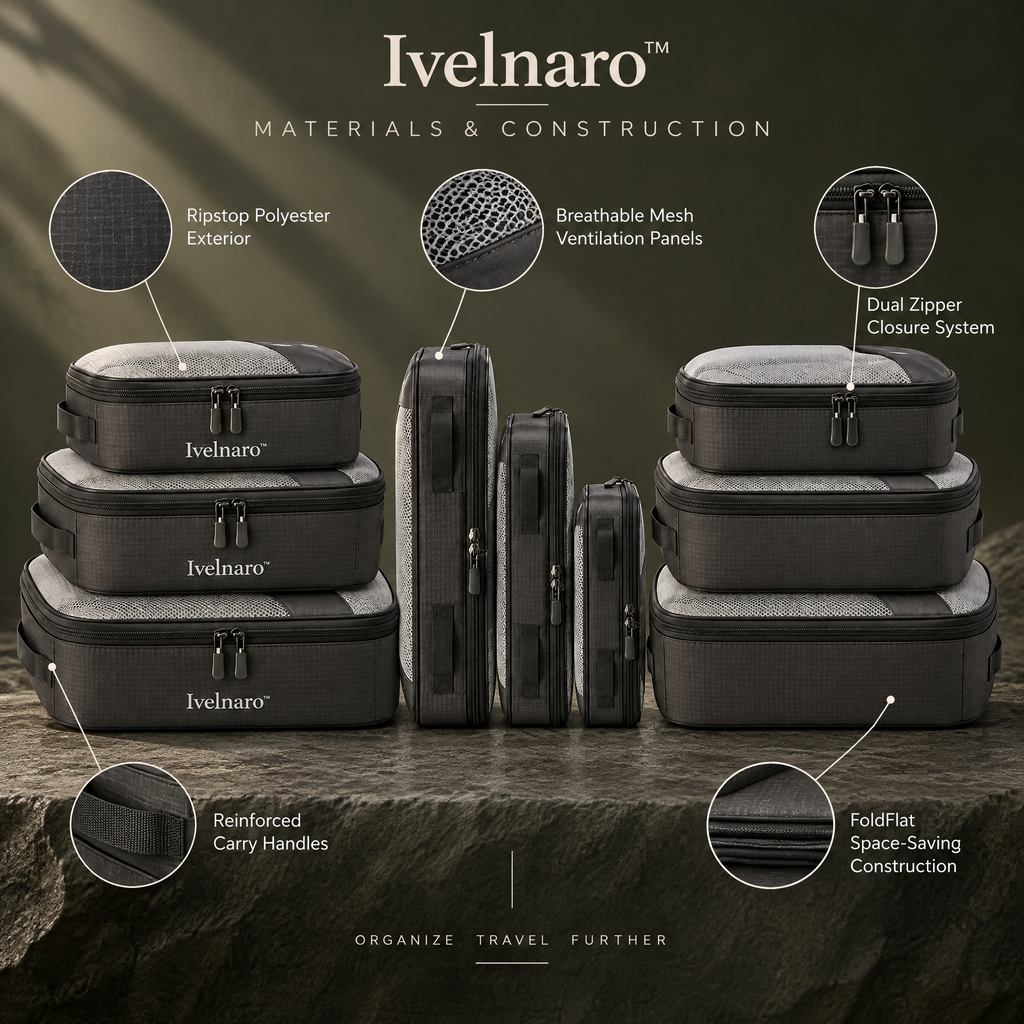 Ivelnaro™ FoldFlat 6-Piece Packing Cube Set