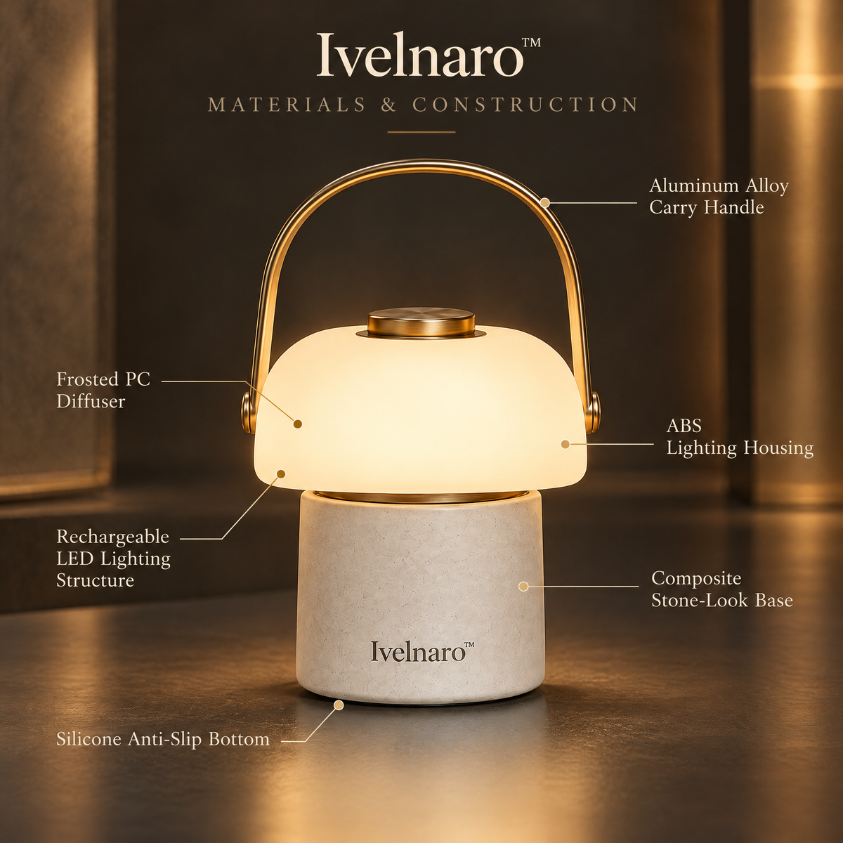 Ivelnaro™ SoftBeam Rechargeable Table Lantern