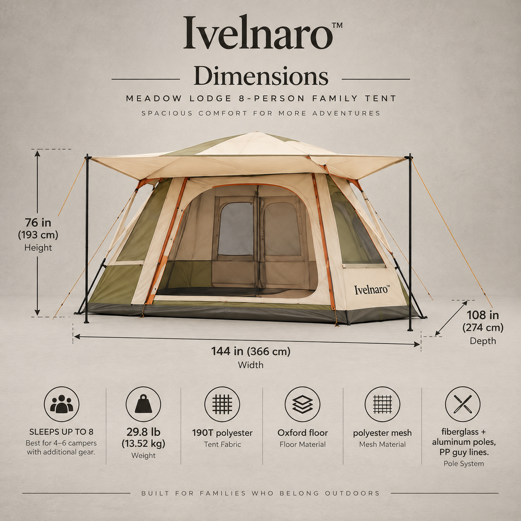 Ivelnaro™ Meadow Lodge 8-Person Family Tent