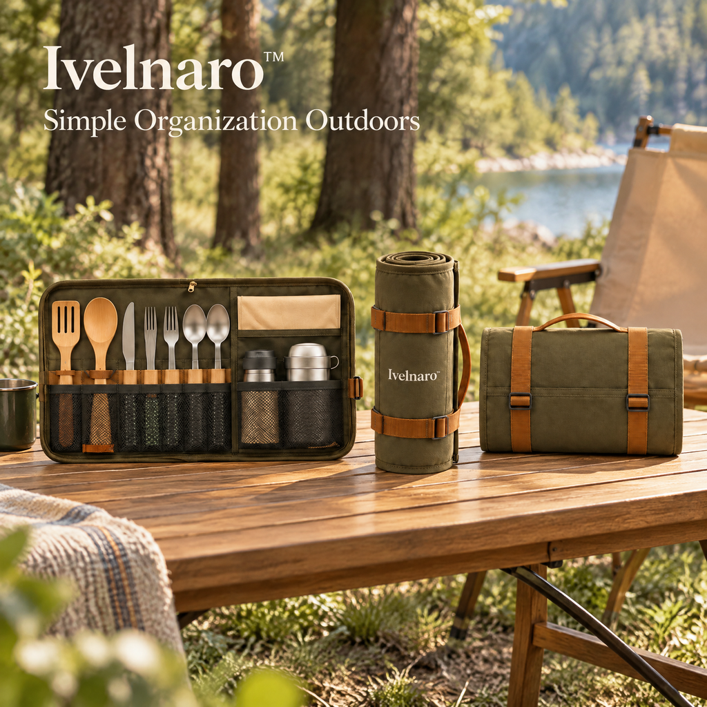 Ivelnaro™ CampTable Utensil Roll Organizer