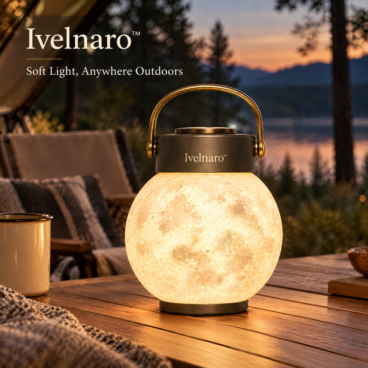 Ivelnaro™ LunaCamp Orb Ambient Lantern