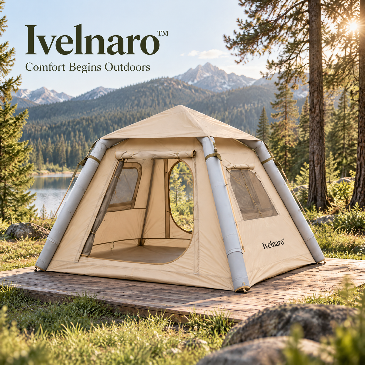 Ivelnaro™ OpenSky 4-Person Quick-Pitch Tent