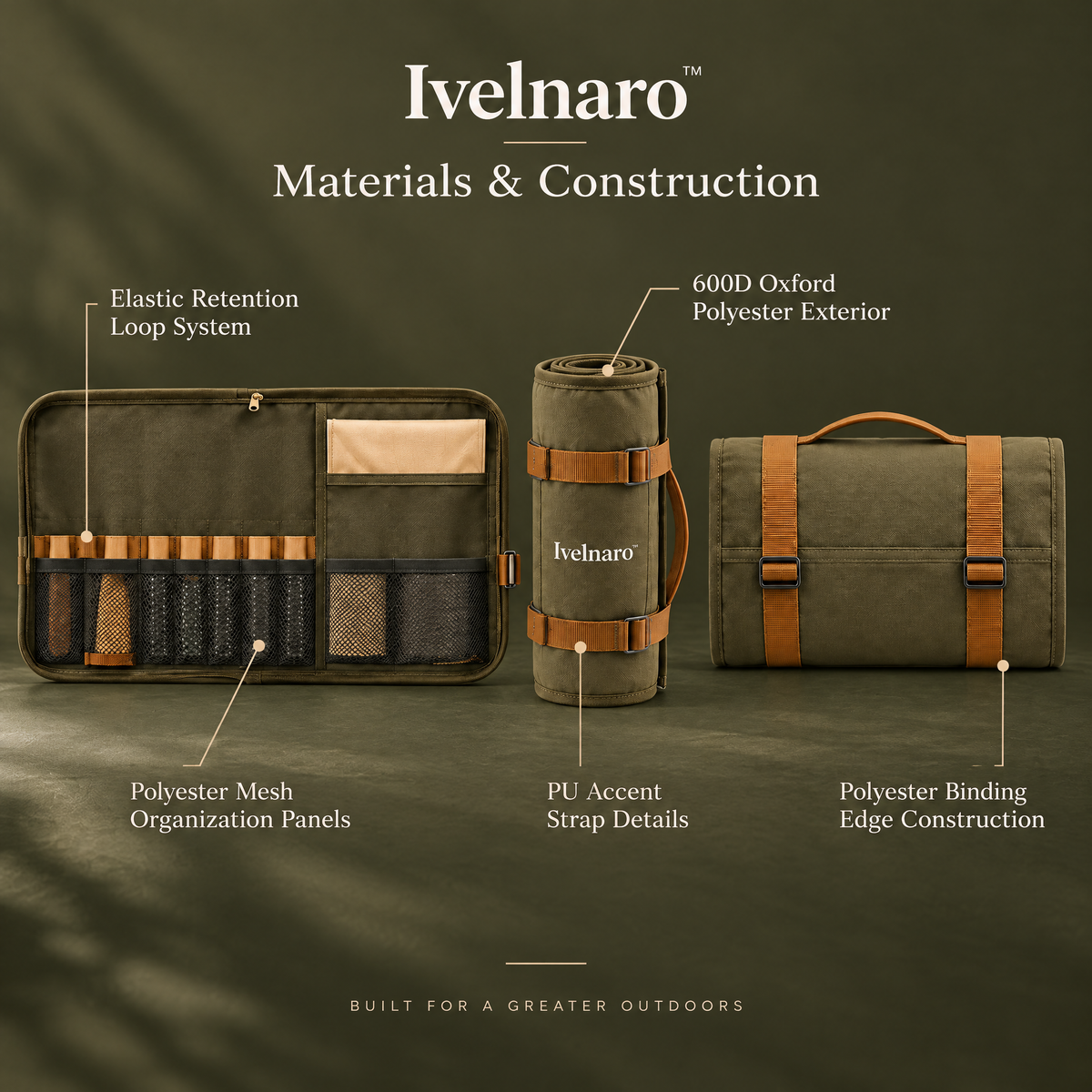 Ivelnaro™ CampTable Utensil Roll Organizer