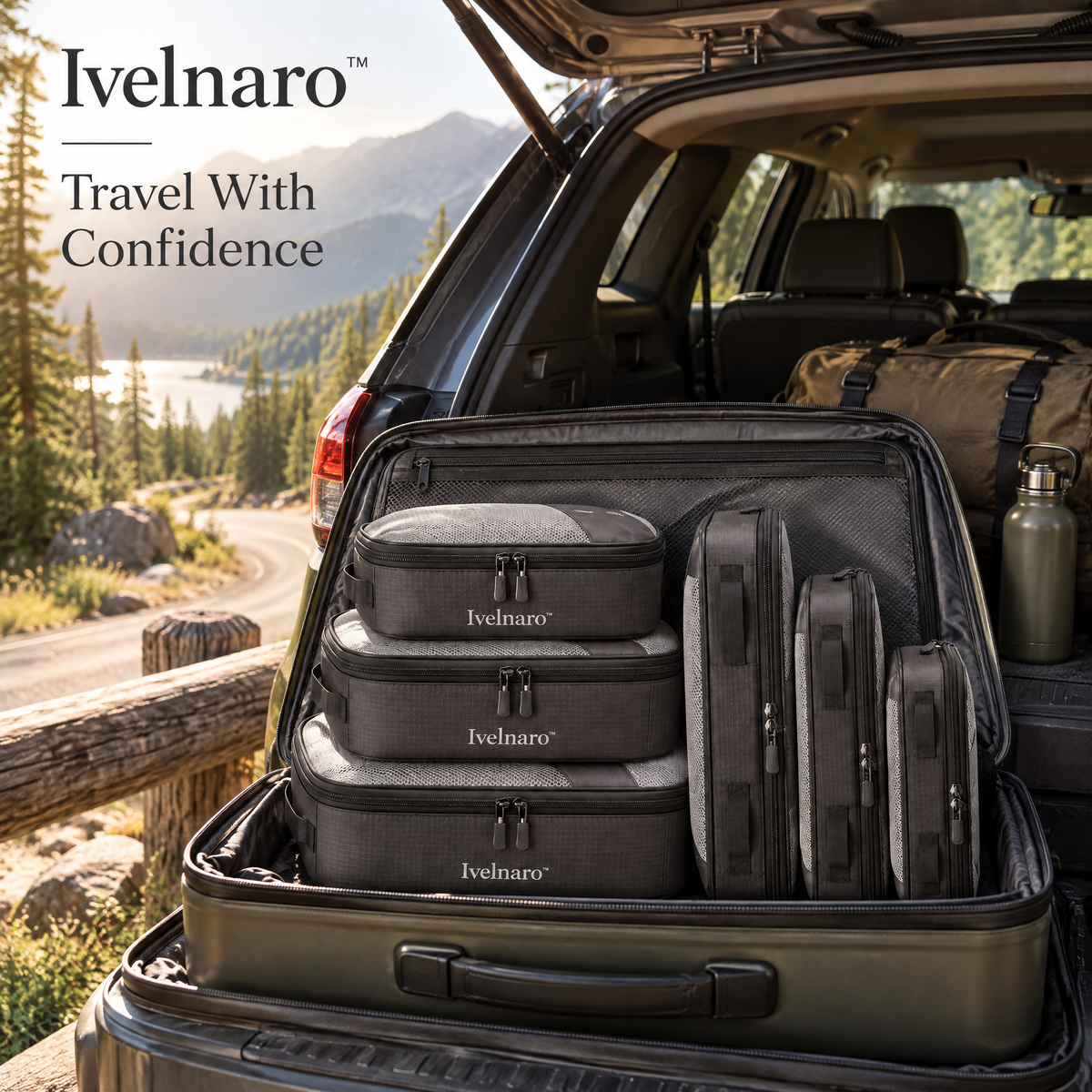 Ivelnaro™ FoldFlat 6-Piece Packing Cube Set