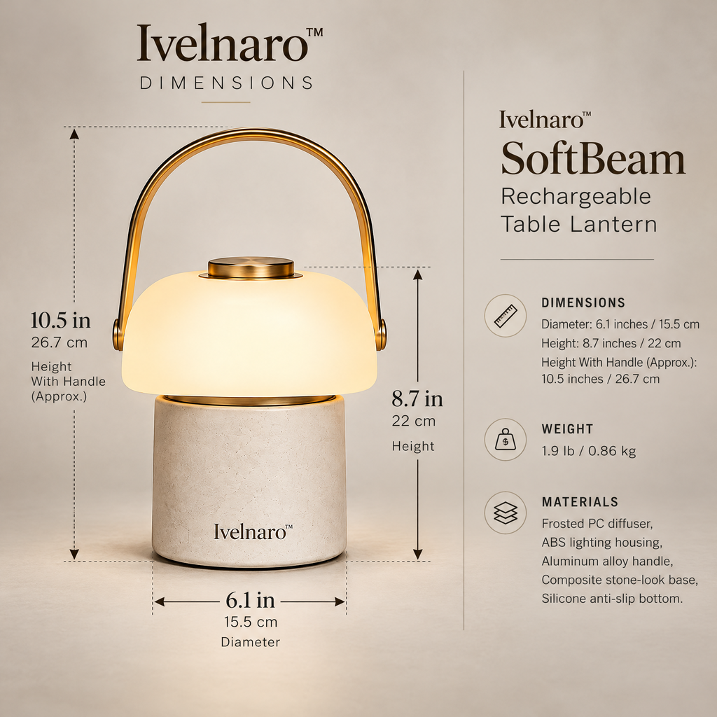 Ivelnaro™ SoftBeam Rechargeable Table Lantern